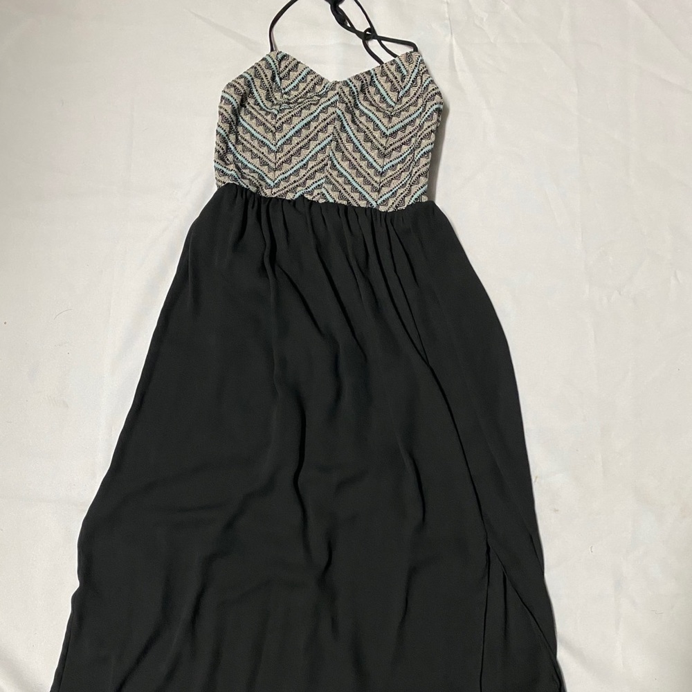 Long Maxi Dress blue and black